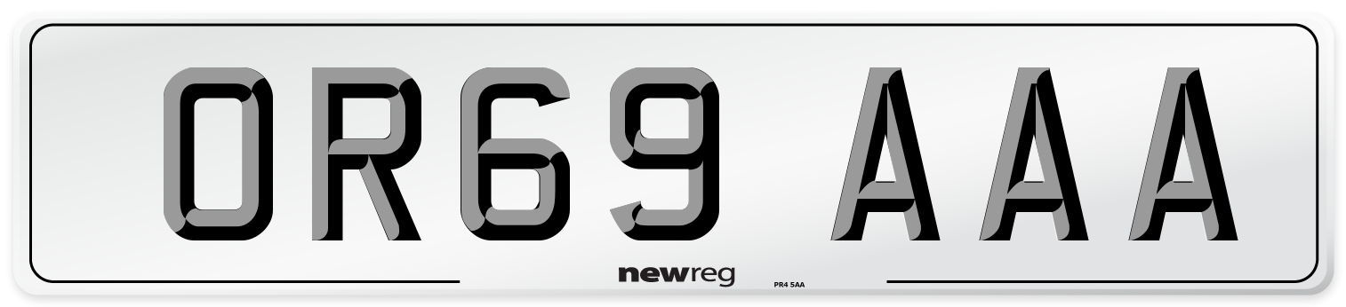 OR69 AAA Number Plate from New Reg